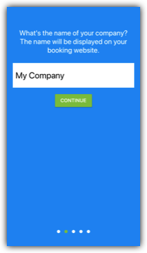 Enter the name of your company so that your customers see the name on the booking website.
