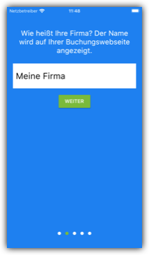 Geben Sie den Namen Ihrer Firma ein, so dass Ihre Kunden ihn auf Ihrer Buchungswebseite sehen können.